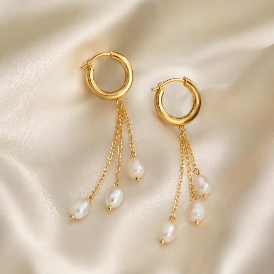 Auvielle Pearl Hoop Earrings